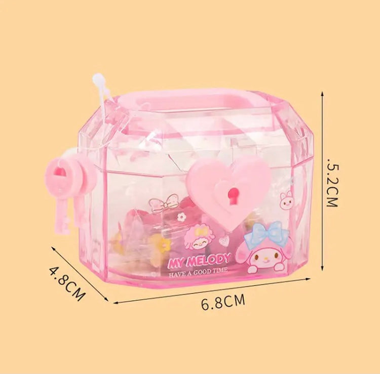 Hello Kitty Mini Treasurer Box, Cute Covered Girls Jewellery Box, DIY Beaded Bracelet Box With Key Hello Kitty Mini Treasurer Box, Cute Covered Girls Jewellery Box, DIY Beaded Bracelet Box With Key